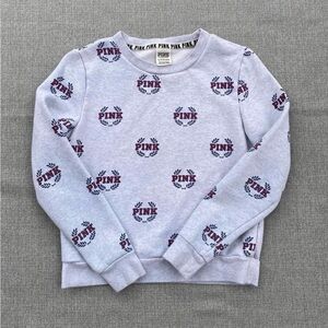 Pink Logo Gray Sweatshirt